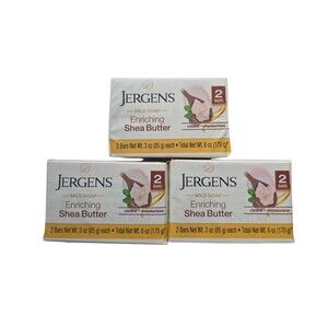 Jergens Mild Soap Enriching Shea Butter 3pks Of 2 Bars 3oz ea.